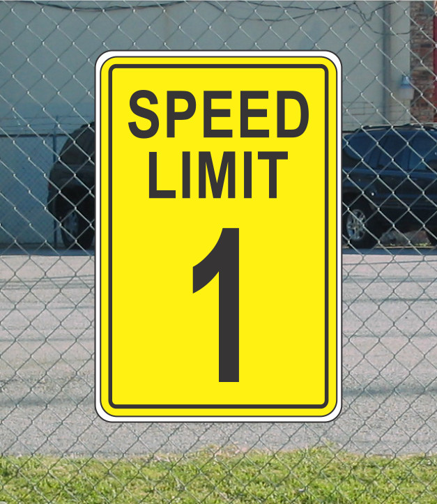 Yellow Speed Limit 1 Metal Sign for Street Road Highway Parking Lot 12″x18″ mph