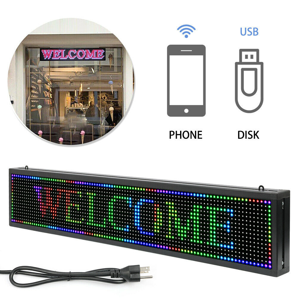 High Brightness Outdoor LED Sign Programmable Scrolling Message Display Board US