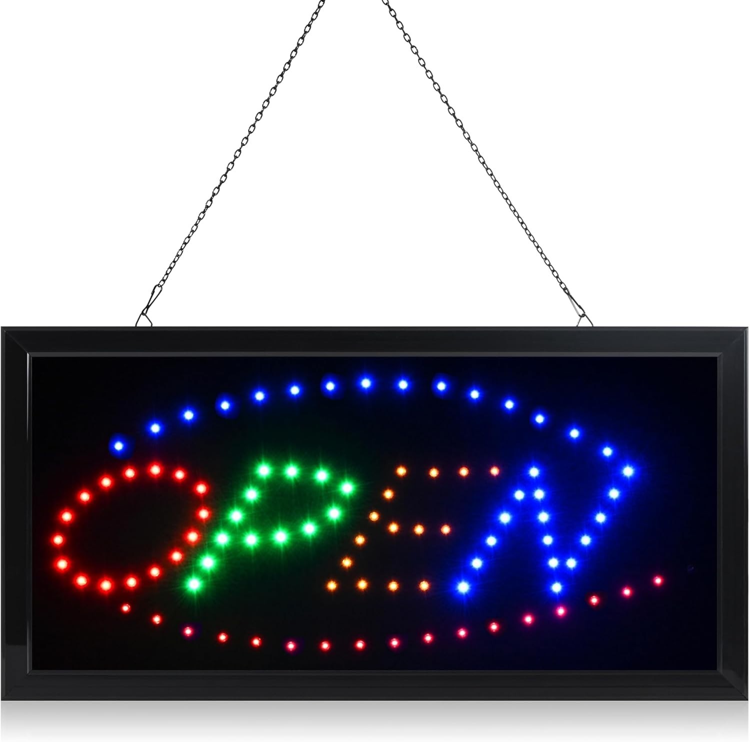 OPEN Sign for Store & Business LED Multi-Color with Animated Motion 18.5″ x 9.5″