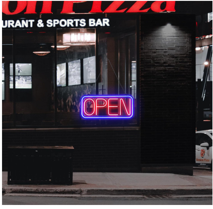 Bright LED Open Sign for Business – 32×16 Inch with Remote & Flashing Mode