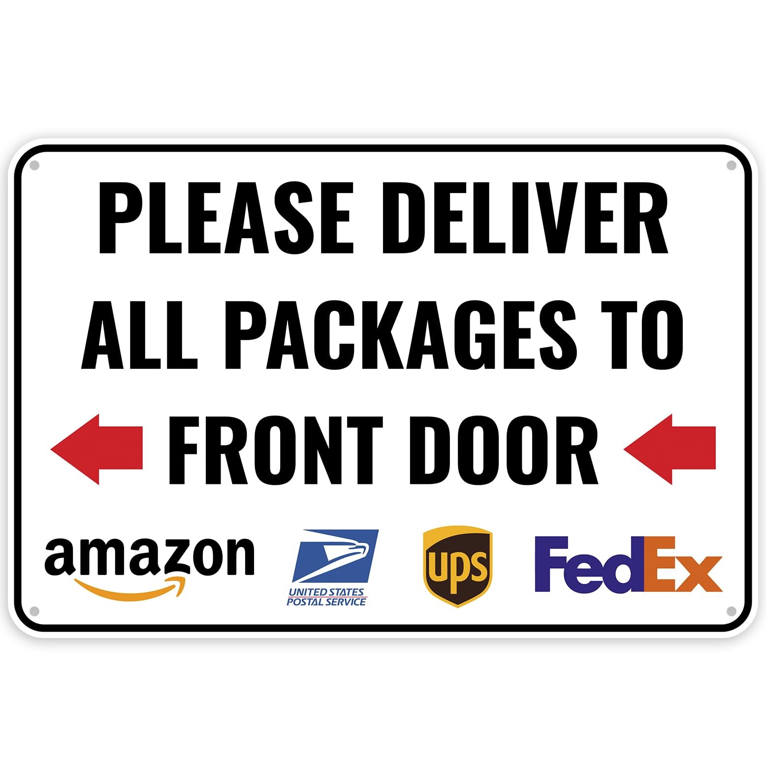 1PC Delivery Sign – Please Deliver All Packages to Front Door Left Arrow, 12 …