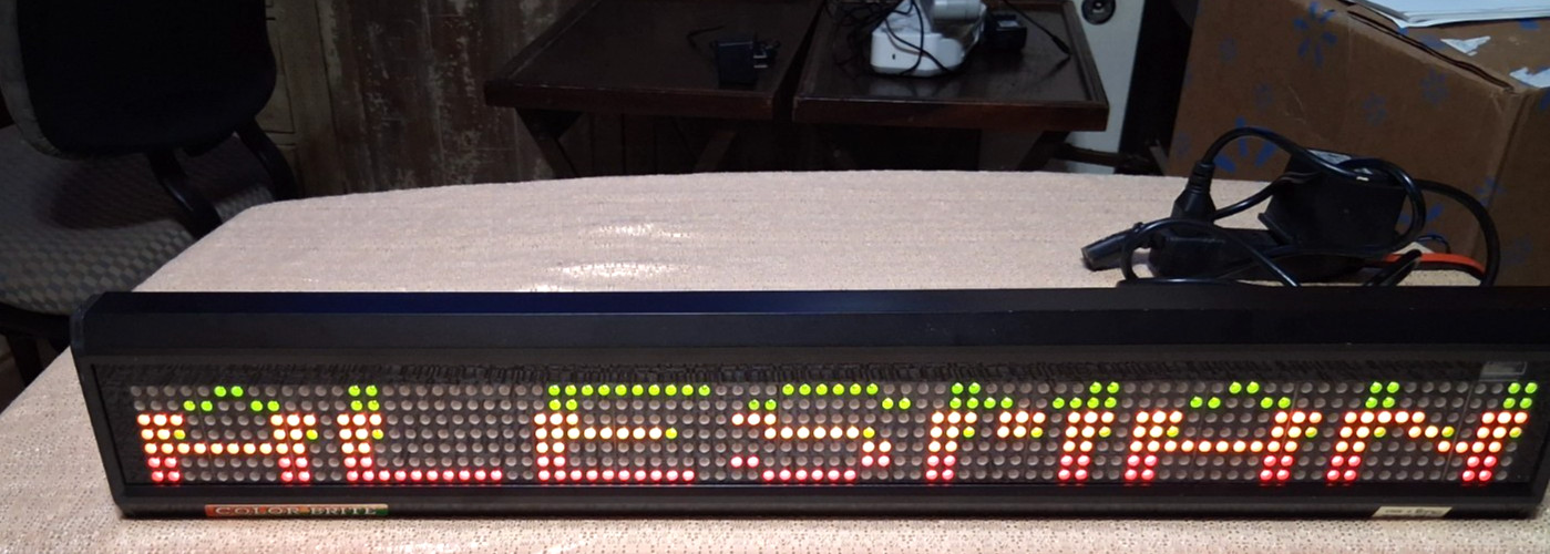 Good Used COLOR-BRITE SW-214CR Lighted Multi-color Scrolling Sign 26″ x 4″