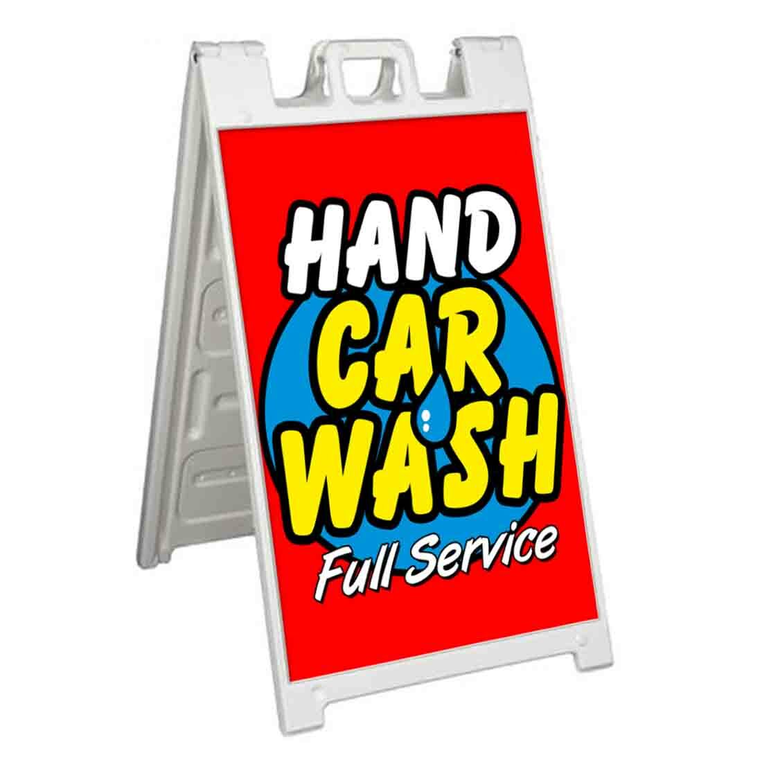 HAND CAR WASH FULL SERVICE Signicade 24×36 A Frame Plastic Sidewalk Sign WAX
