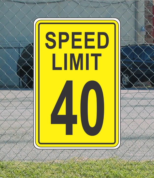 Yellow Speed Limit 40 Metal Sign for Street Road Highway Parking Lot 12″x18″ mph