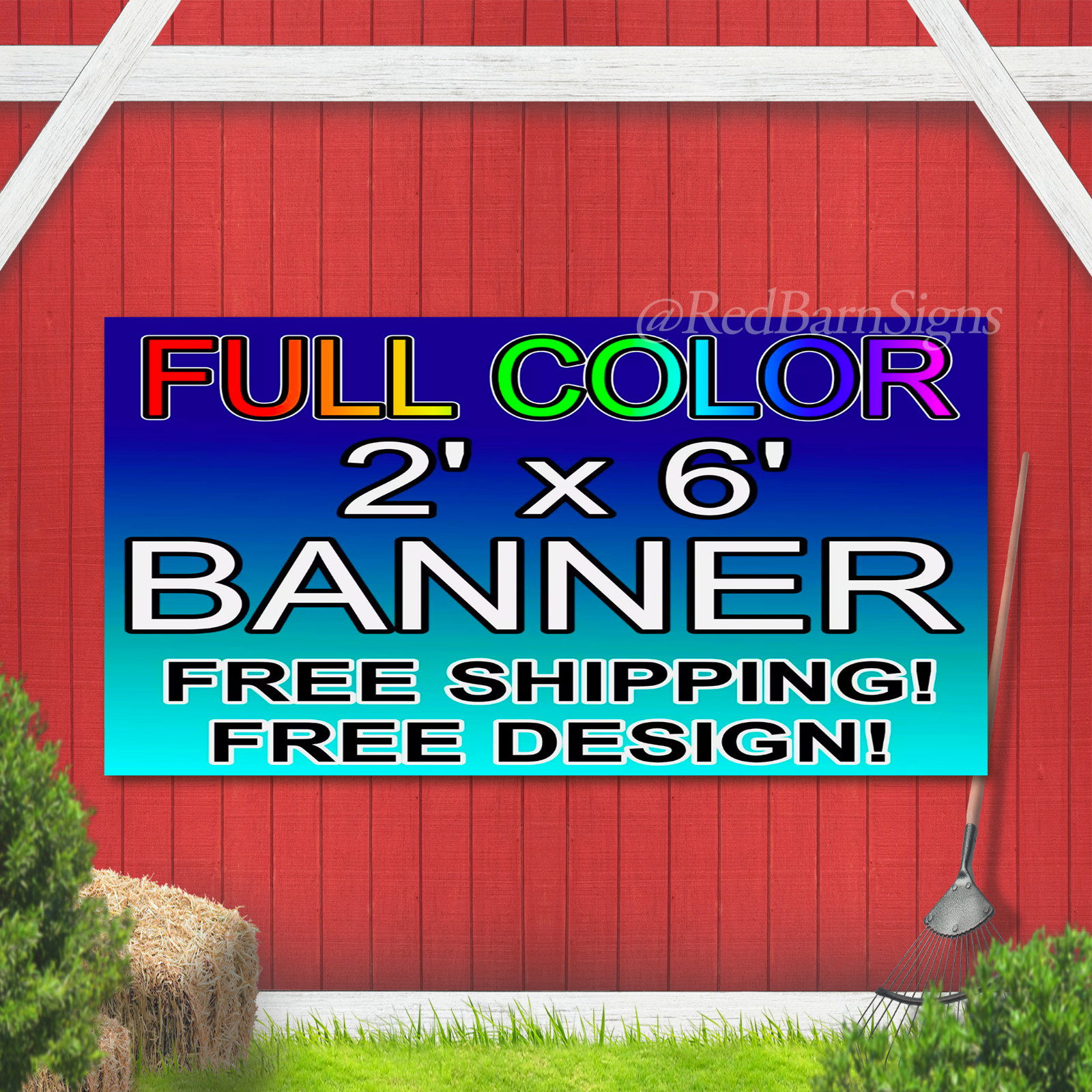 Custom Vinyl Banner 13oz Full Color Outdoor Sign FREE DESIGN