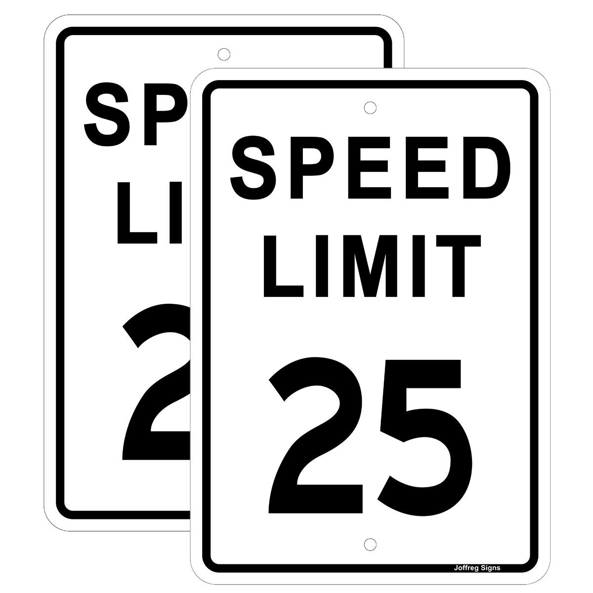 2 PCS Speed Limit 25 MPH Sign 17×12 Inches Reflective Aluminum Yard Road Sign
