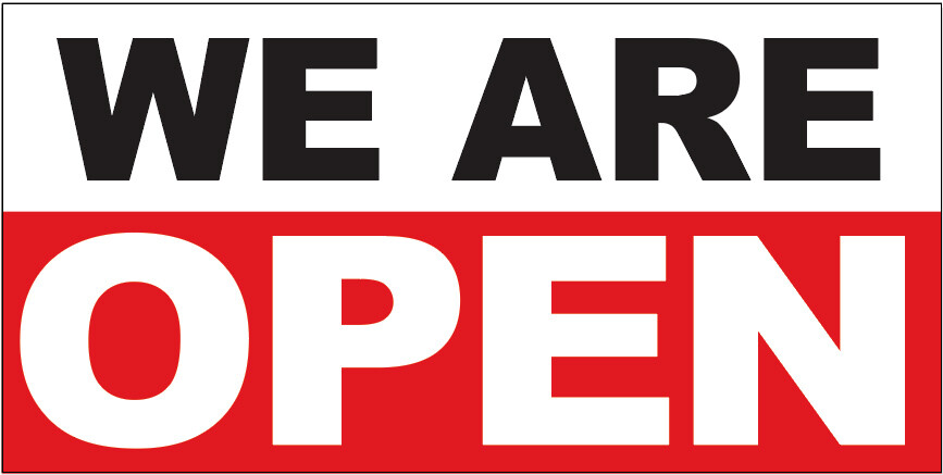 18×36 Inch WE ARE OPEN Vinyl Banner Sign – wrb