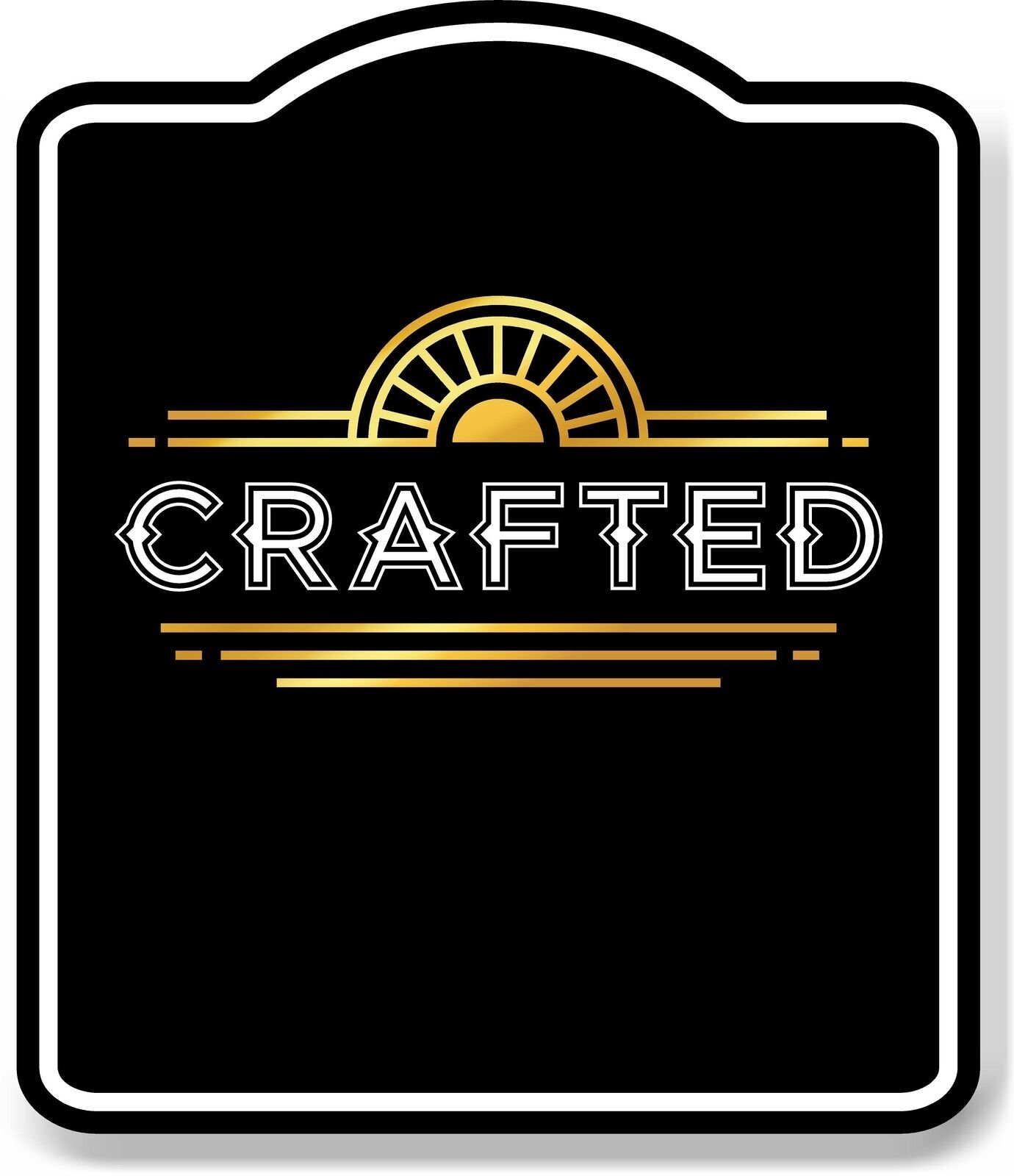 Crafted Retro Geometric Ornaments BLACK Aluminum Composite Sign