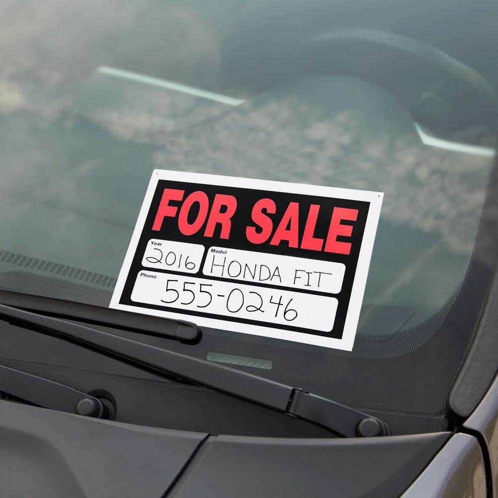 8″ x 12″ Plastic Auto for Sale Sign – Durable and Weather-Resistant