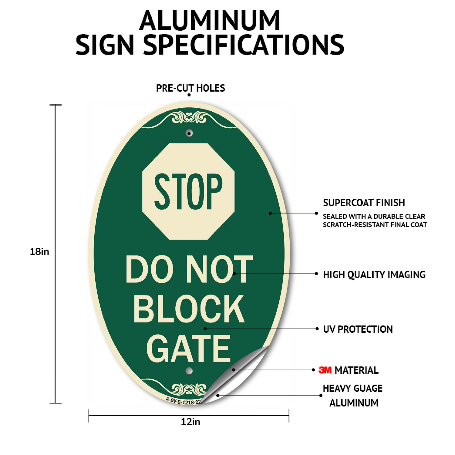 Designer Series – Please No Parking In Driveway 12″ x 18″ Heavy-Gauge Aluminum