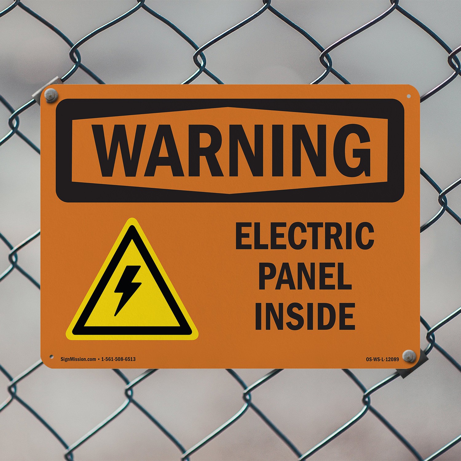 Electric Panel Inside With Symbol OSHA WARNING Sign Metal, Decal – 5 or 10 Pack