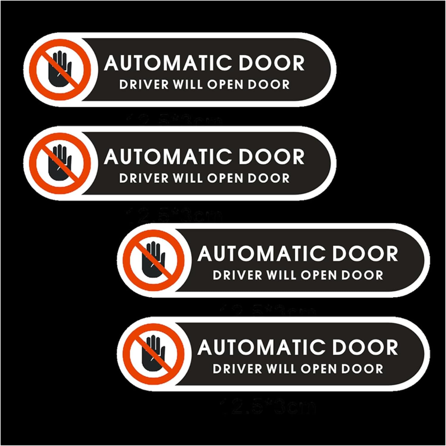 Automatic Door Stickers Driver Will Open Door Sign 4.9 X 1.2 Inch Self Adhesive