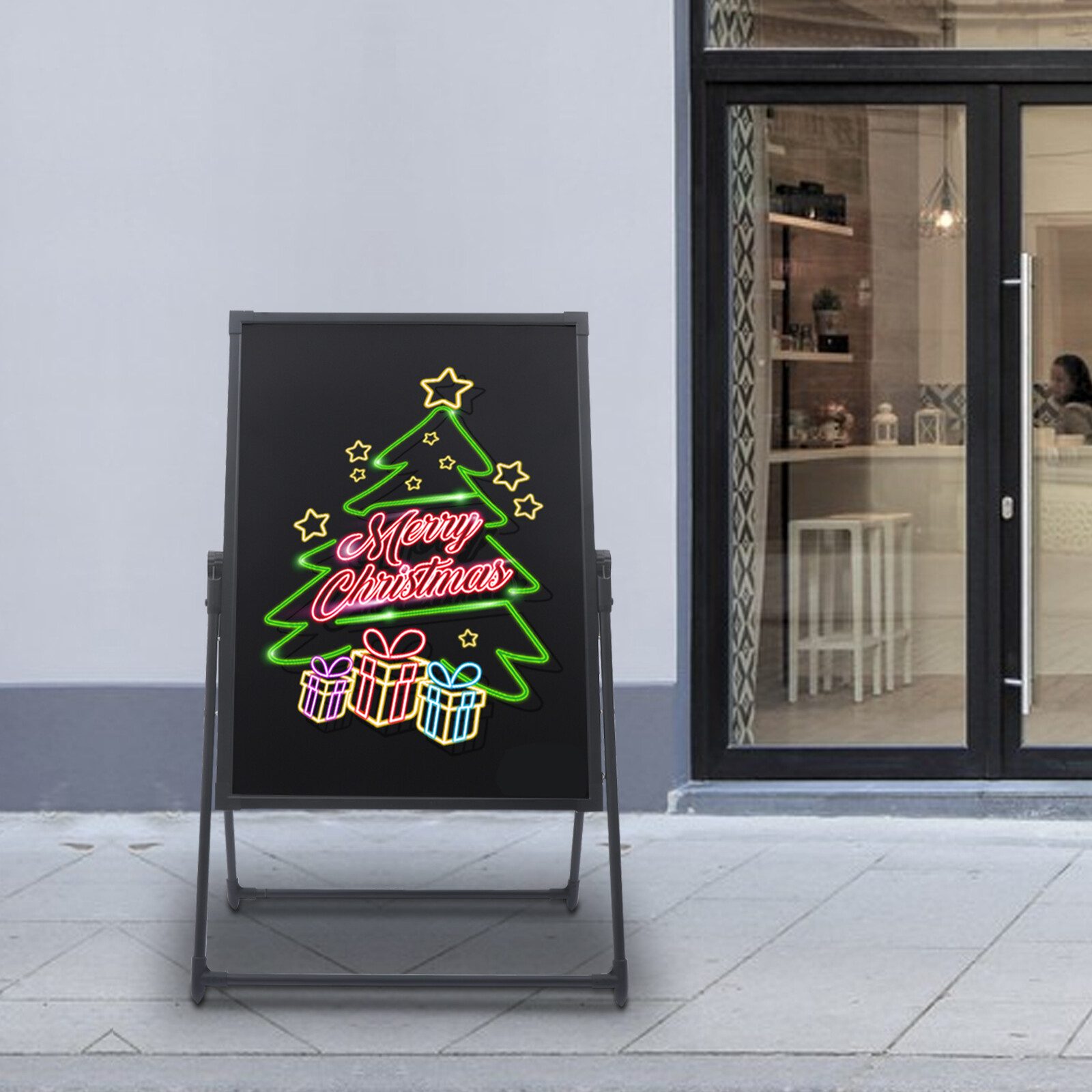 LED Message Board Sign Illuminated Neon Erasable Menu Board Adjustable Height