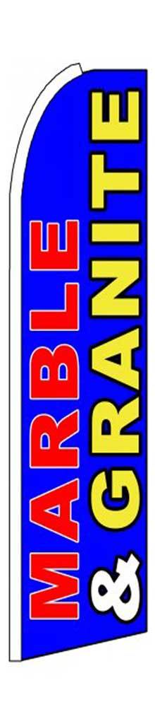Marble & Granite Blue Flutter Swooper Flag Advertising Sign 3’ Wide Banner Only
