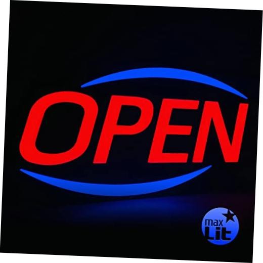 32” X 17” New Jumbo ULTRA BRIGHT LED Open Sign — Remote Controlled — Red/Blue
