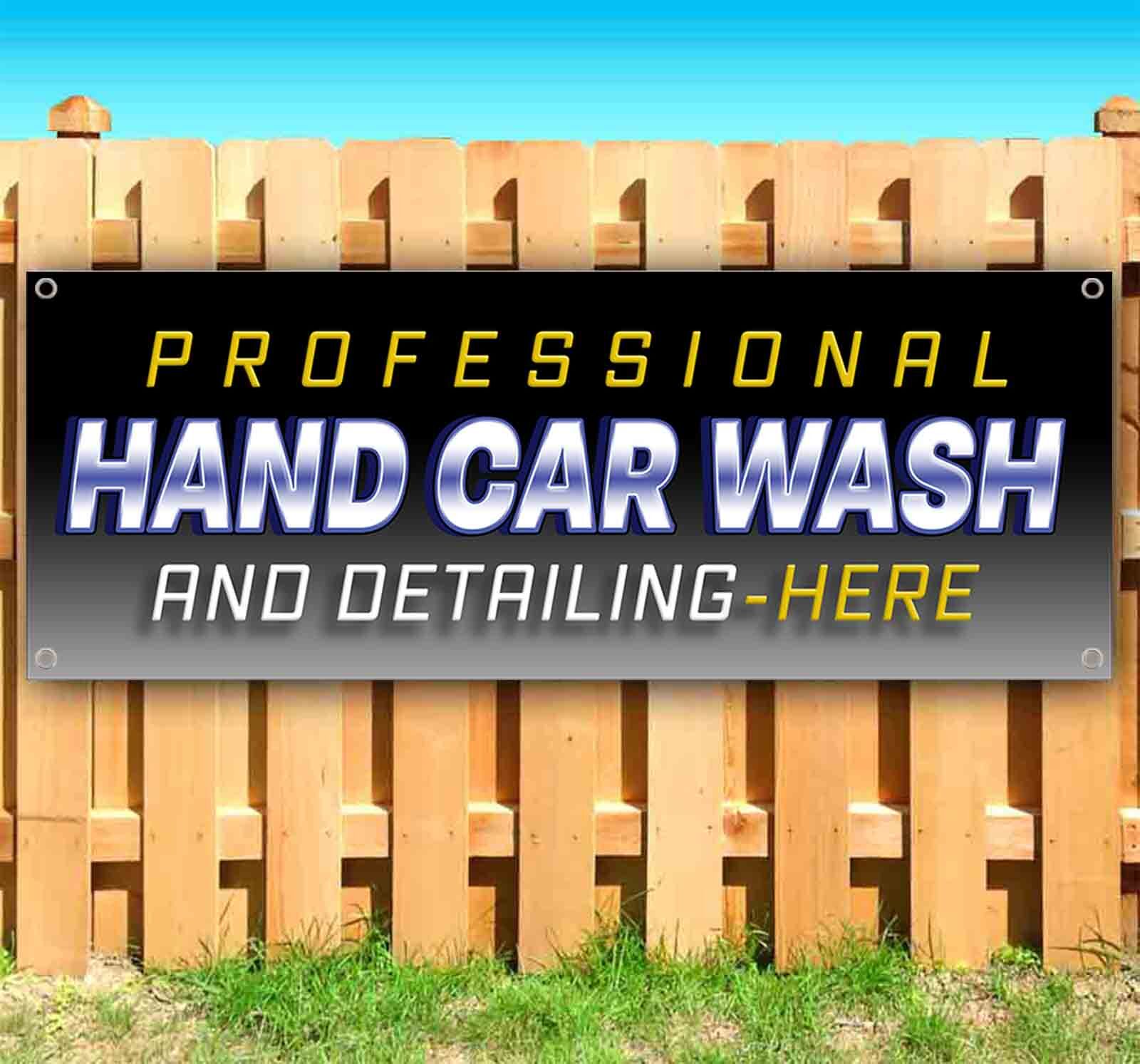 PROFESSIONAL HAND CAR WASH Banner Advertising Vinyl Flag Sign Many Sizes CLEAN