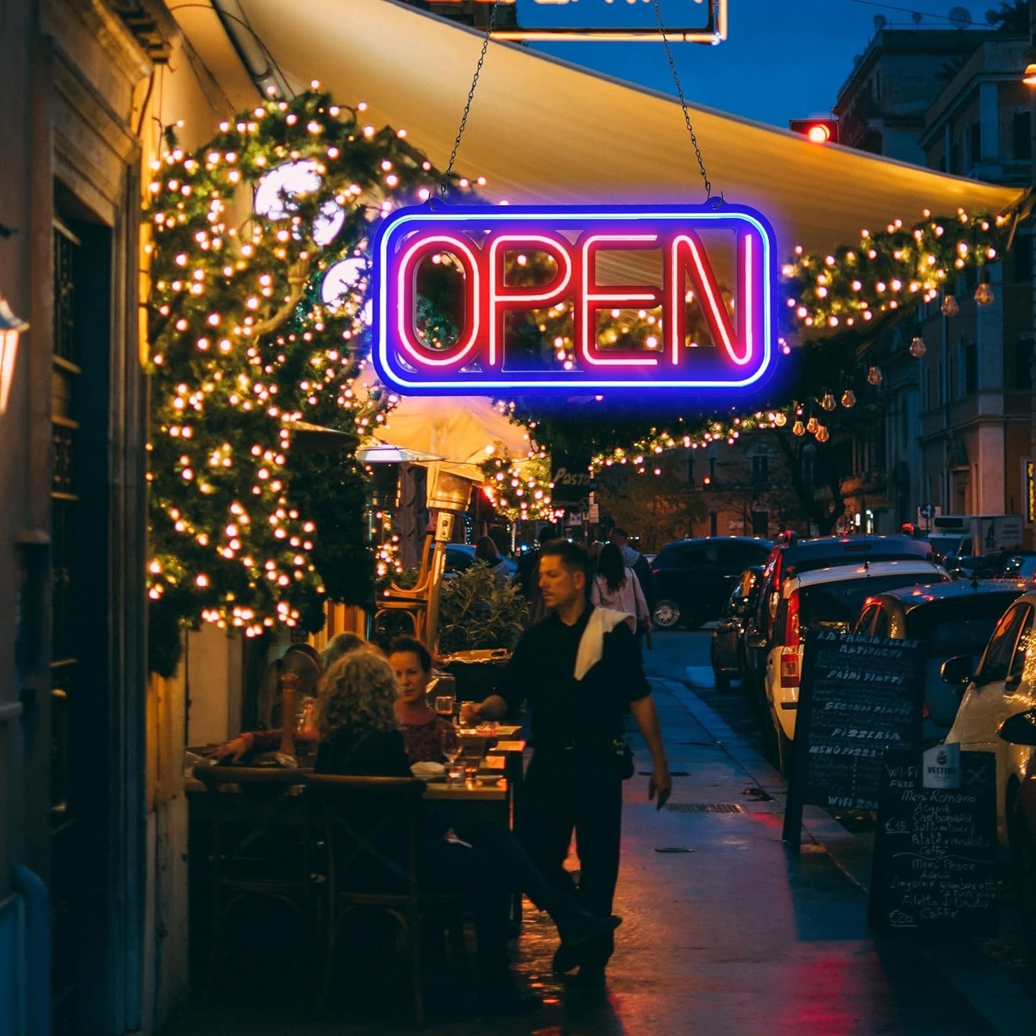 Bright LED Open Sign for Business – 32×16 Inch with Remote & Flashing Mode