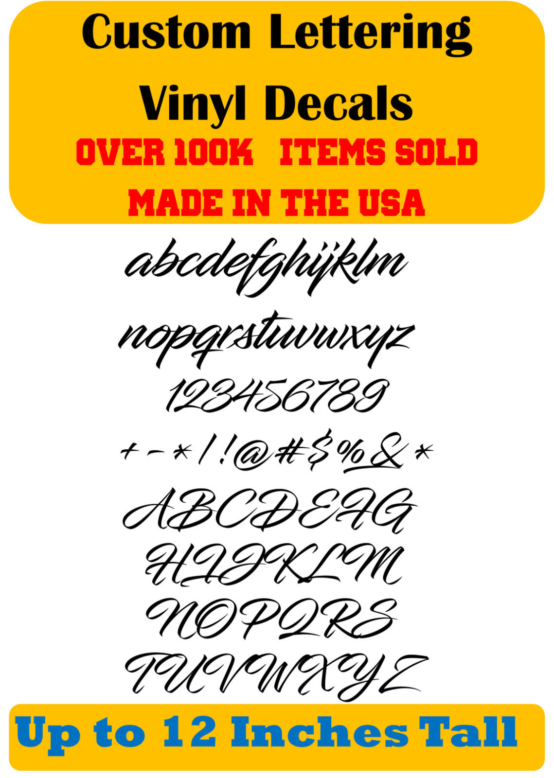 Custom Personalized Decal Vinyl Lettering Text Business Sign Calligraphy Script7