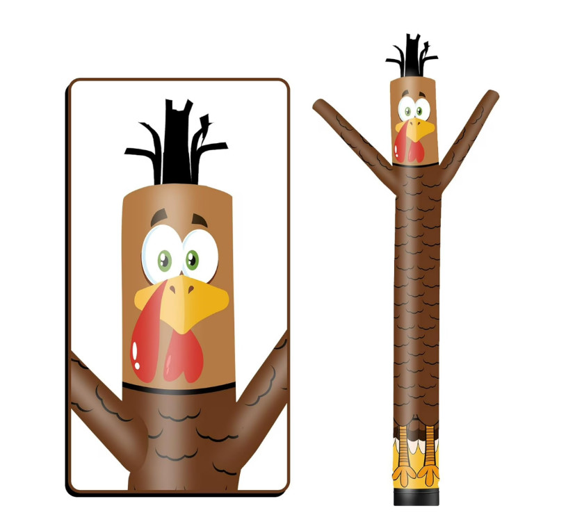 NEW 6 FT Thanksgiving Turkey Inflatable Tube Man (Blower Not Included)