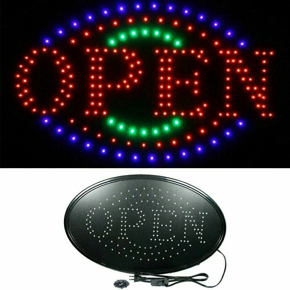 Ultra Bright LED Neon Light Animated Motion with ON/OFF Store OPEN Business Sign