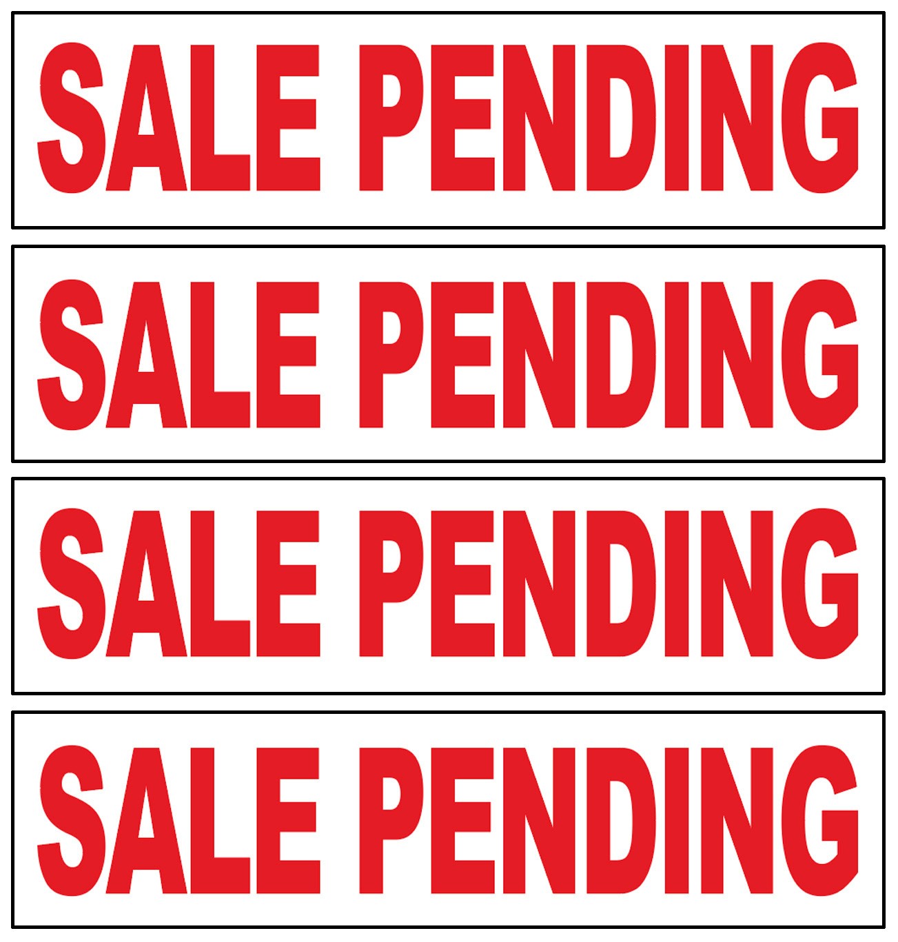 4 Pack 6×24 Inch SALE PENDING Real Estate Rider Corrugated Plastic Sign wrb
