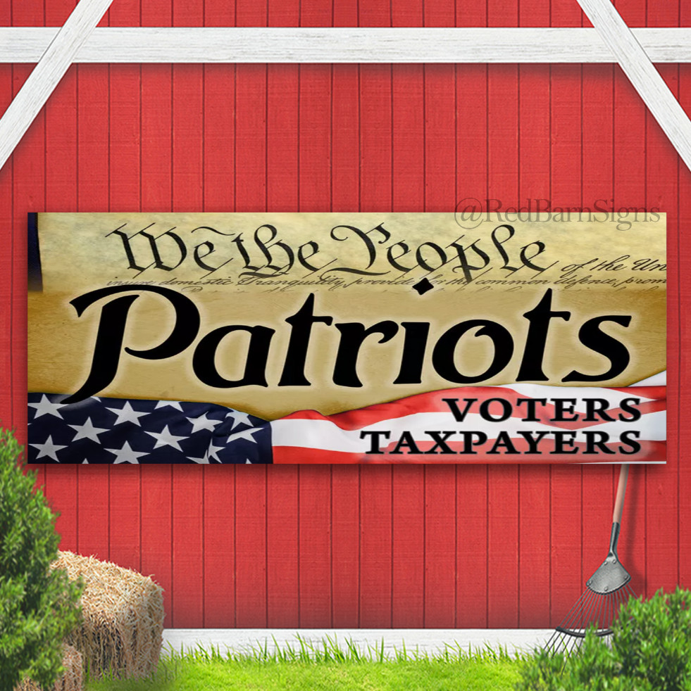 We the People Patriots One-Sided Banner Sign with Grommets