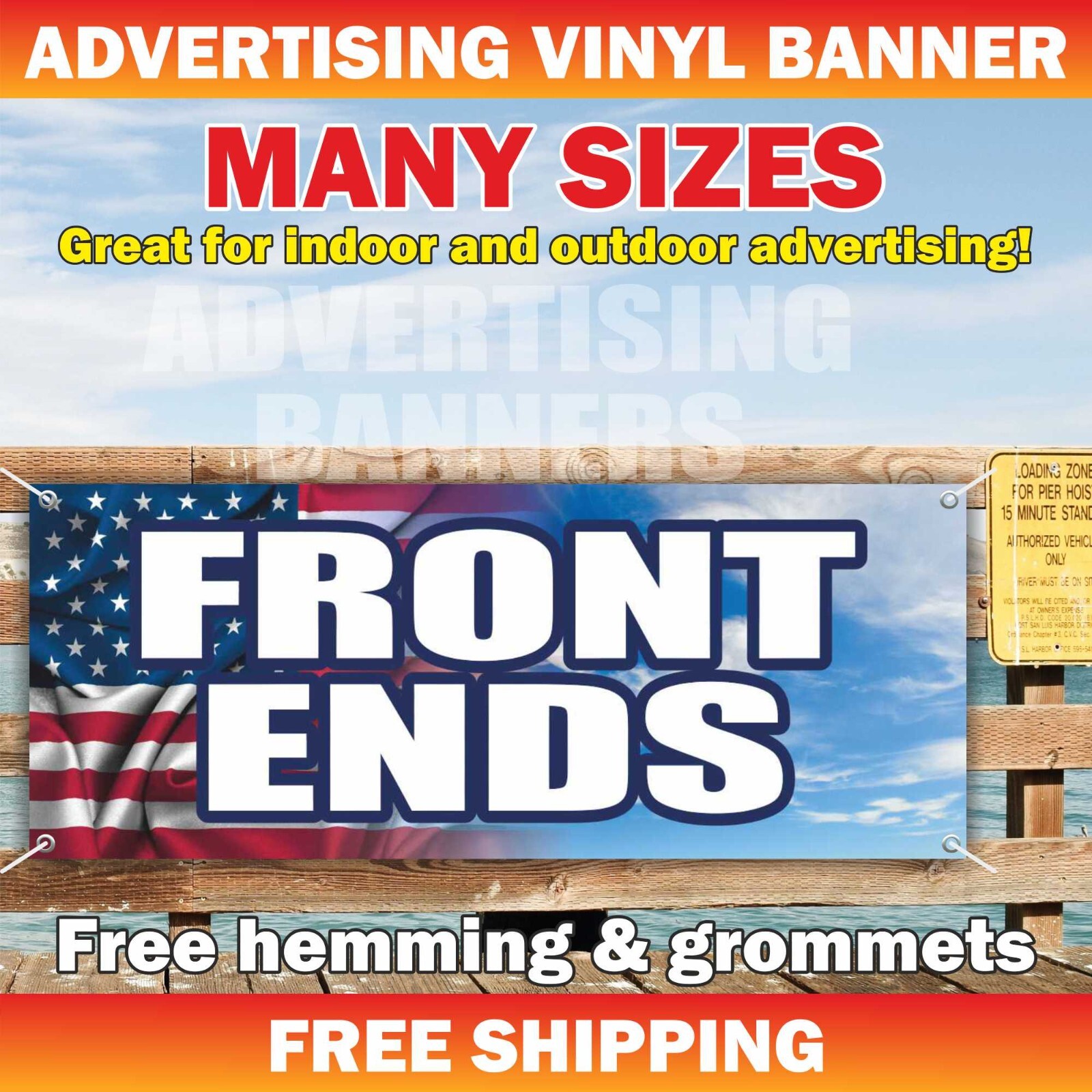 FRONT ENDS Advertising Banner Vinyl Mesh Sign car auto service repair Alignment