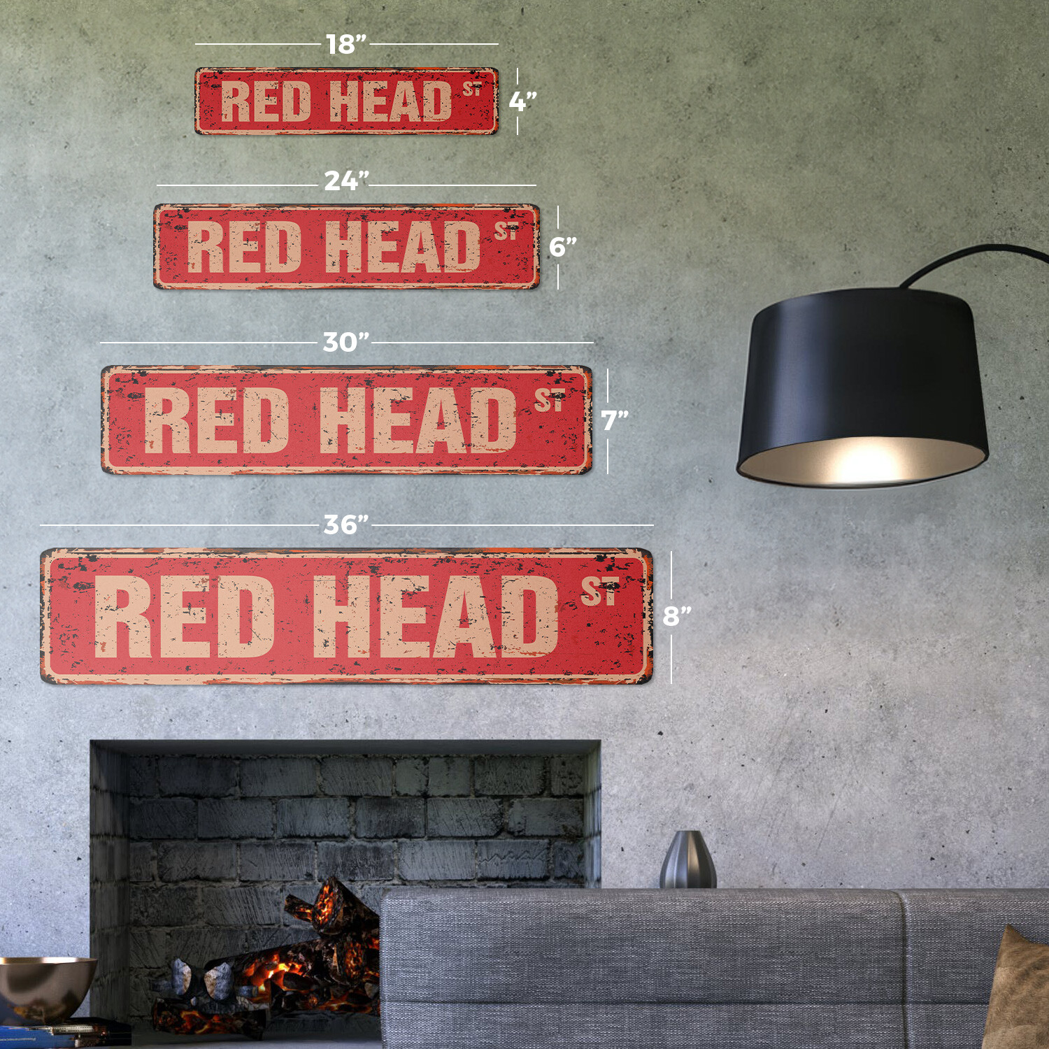 RED HEAD Vintage Street Sign Metal Plastic hair redhead dye beautician