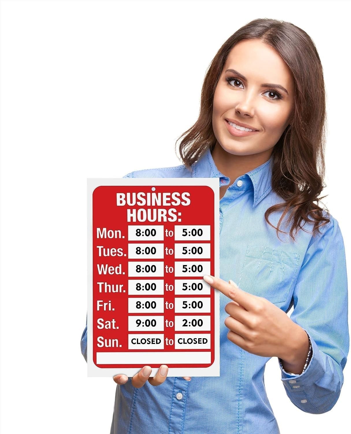 Enhance Business Visibility with Our 7.7 x 11.7 Inch Hours Sign – Easy Setup