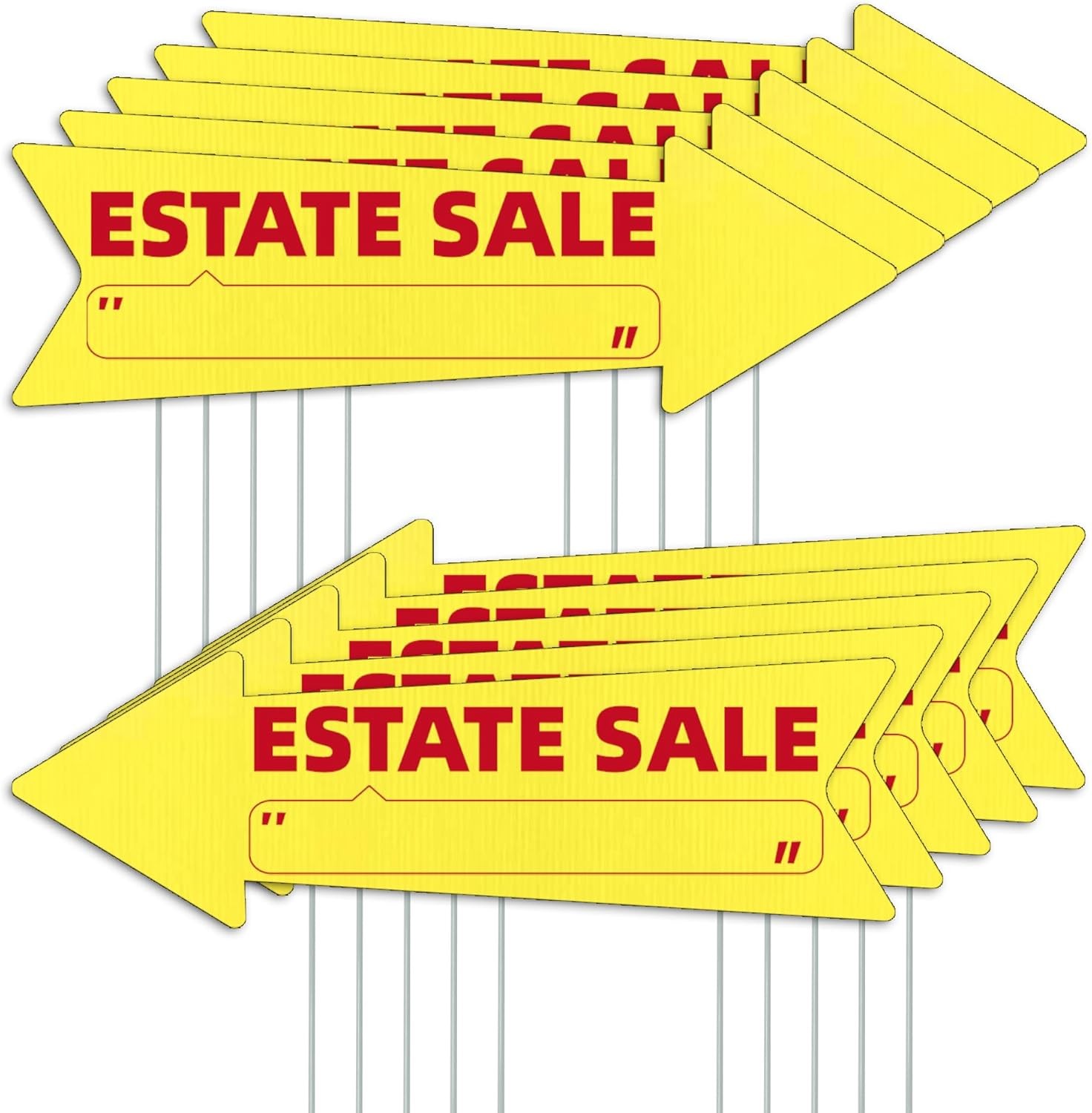 Estate Sale Yellow Arrow Yard Signs with Stakes-16 x 5 in Double Sided,For Sale