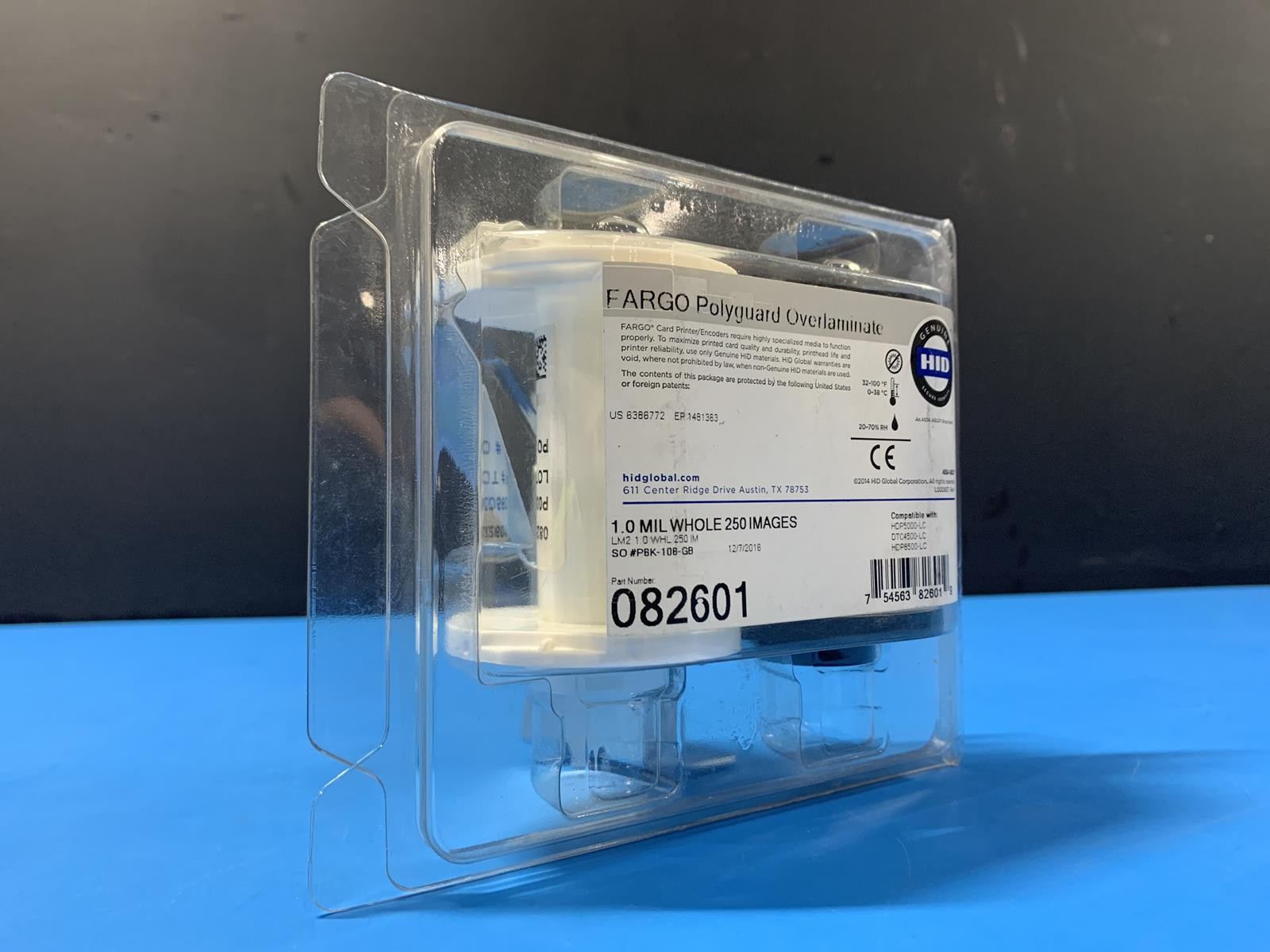 HID Fargo 082601 Polyguard Overlaminate 1.0 MIL WHOLE 250 Prints