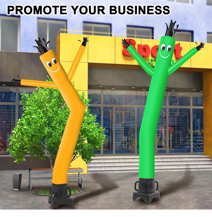 8FT Inflatable Waving Man Fly Puppet Dancer with Blower Green