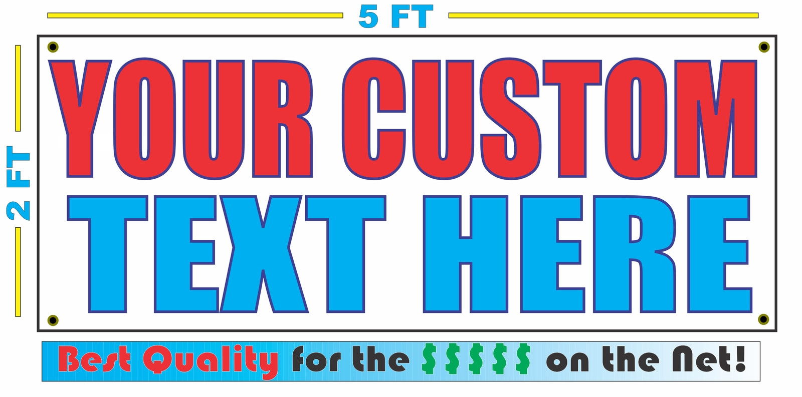 CUSTOM TEXT 10 WORDS Banner Sign NEW Larger Size Best Quality for The $$$