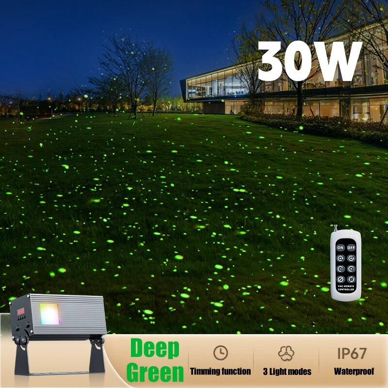 10W-30W Green Outdoor Waterproof Moving Firefly Laser Projector Lights fr Garden