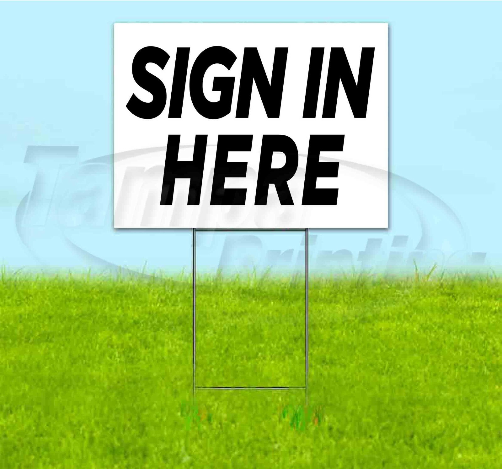 SIGN IN HERE 18×24 Yard Sign WITH STAKE Corrugated Bandit USA BUSINESS