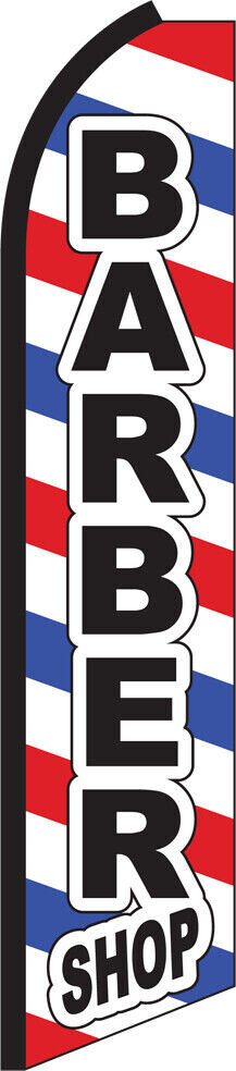 Barber Shop Swooper Flag Feather Super Bow Banner