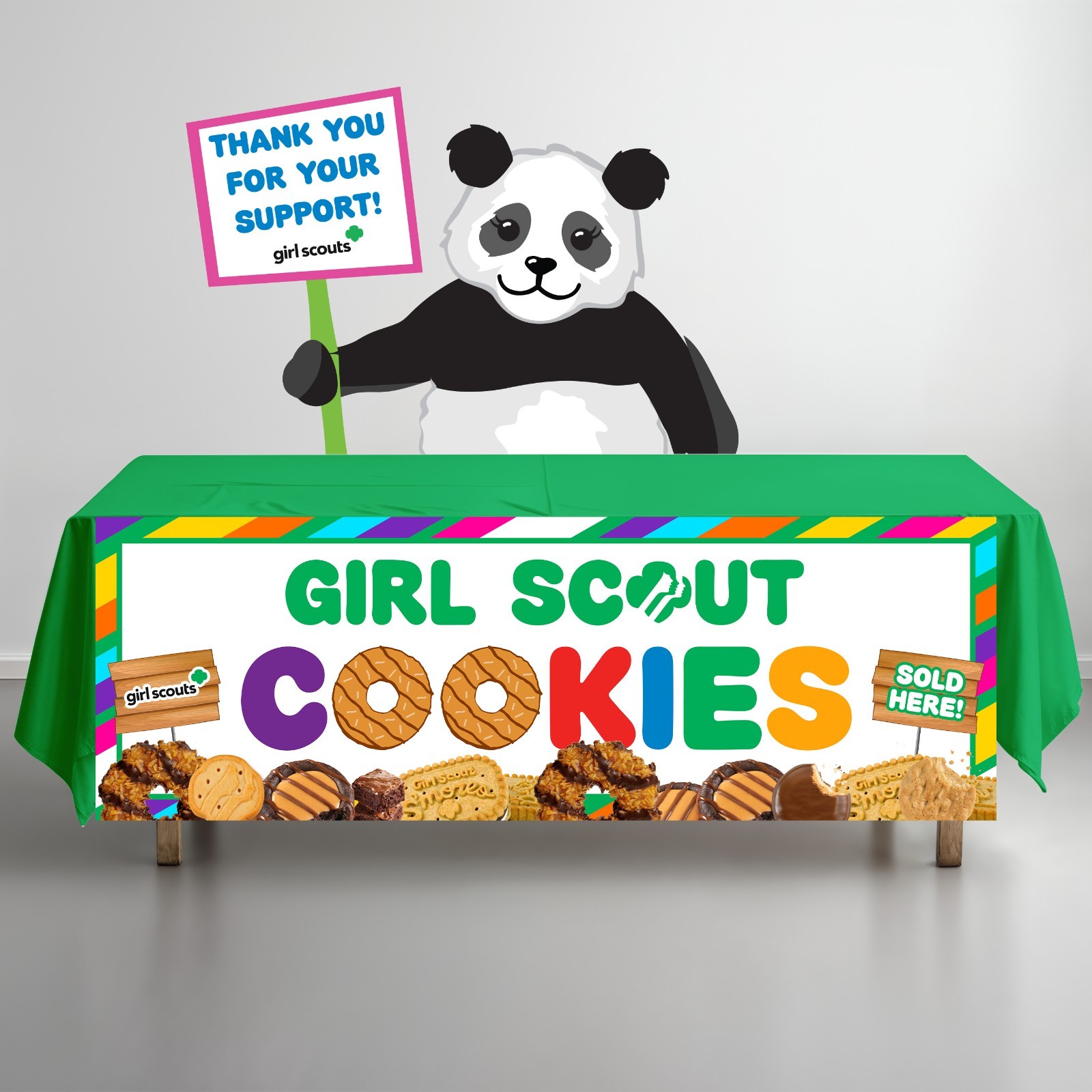 Girl Scout Cookie Sale Canopy Tent Banner – Sold Here – Bake Sale – Poster Sign