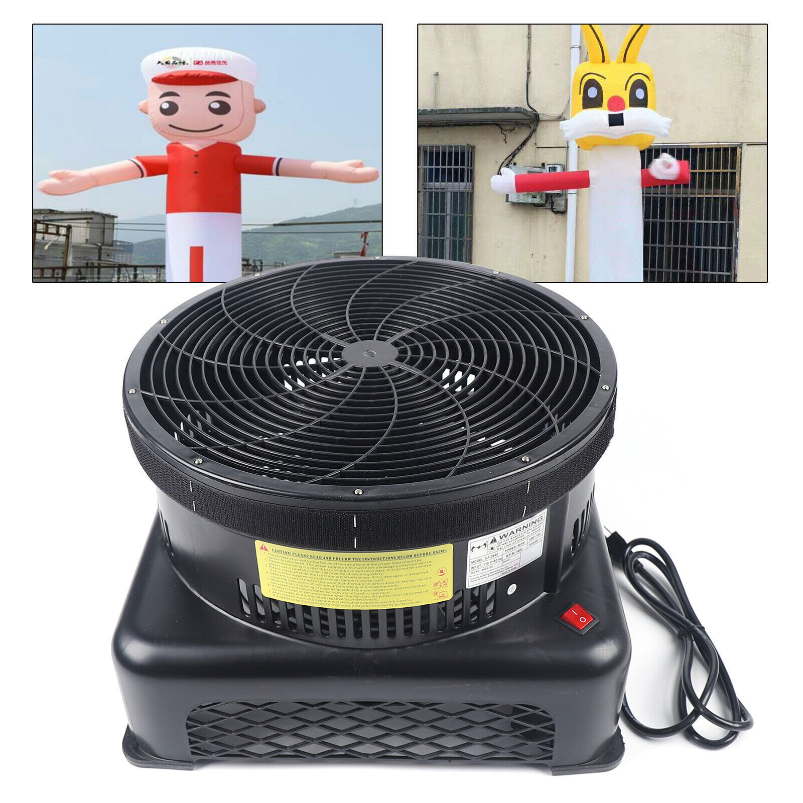 Air Blower Fan for Inflatable Wind Dancer Tube Man Fly Guy Sky Puppet Black 950W