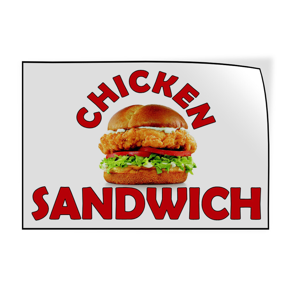 Decal Stickers Chicken Sandwich Restaurant Food Bar Vinyl Store Sign Label