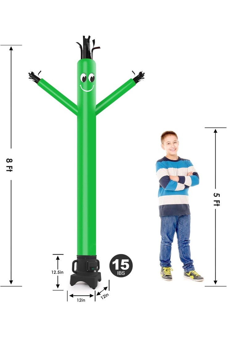8FT Inflatable Waving Man Fly Puppet Dancer with Blower Green