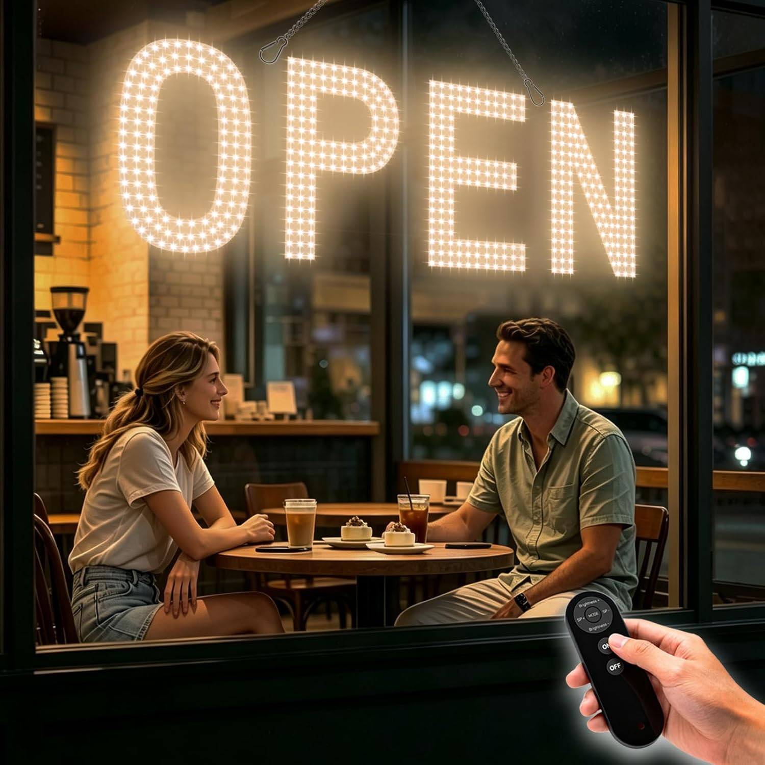 Open Signs for Business, 30″X10″ Big & Bright Open Sign with Remote Control Dimm