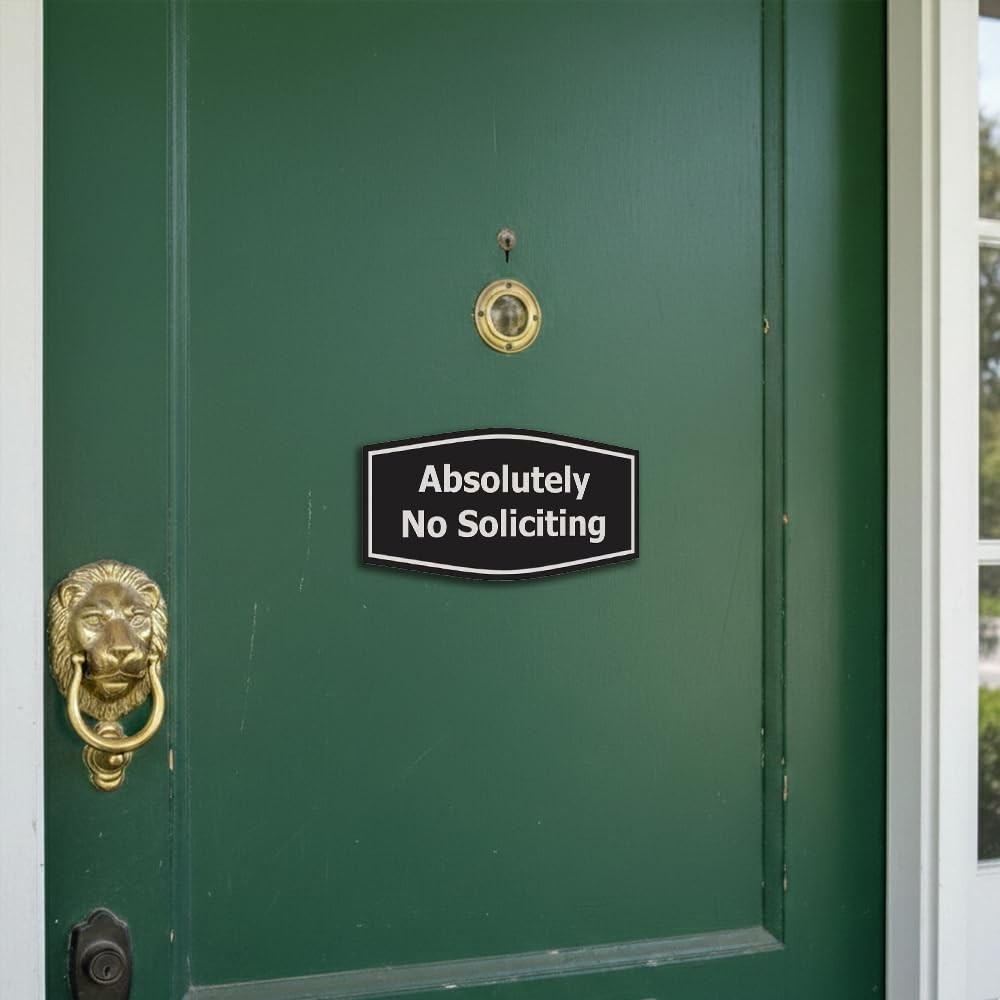 Fancy Absolutely No Soliciting Wall or Door Sign