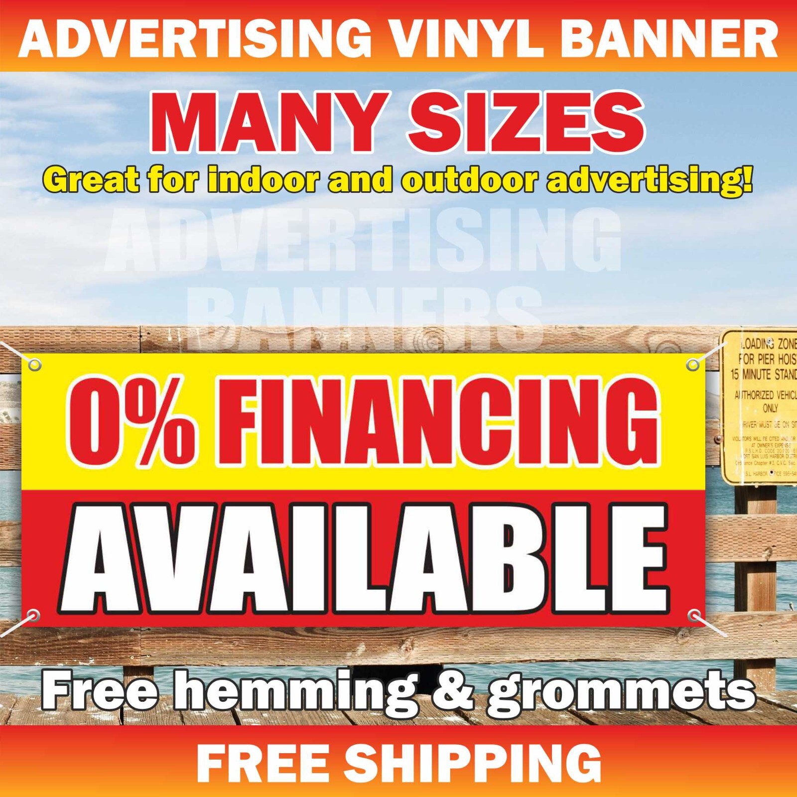 0% FINANCING AVAILABLE Advertising Banner Vinyl Mesh Sign Credit Cash Pawn Shop