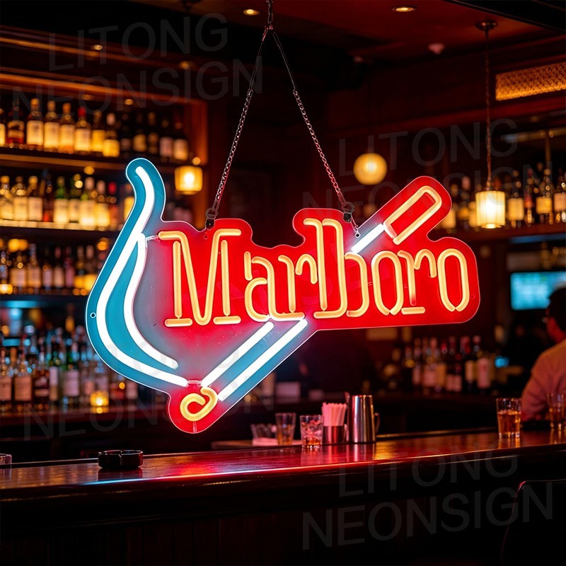 US STOCK Cigarette LED Neon Sign With Dimmer Plug Powered Bar Decor Gift