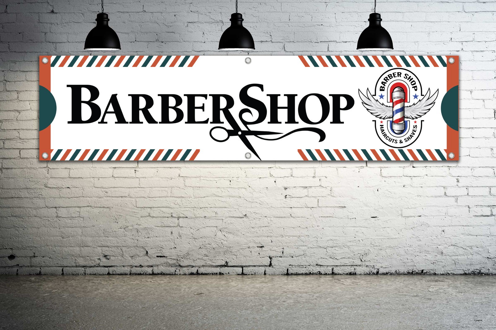 BARBERSHOP Haircuts & Shaves Generic Vinyl Banner Sign Storefront Display