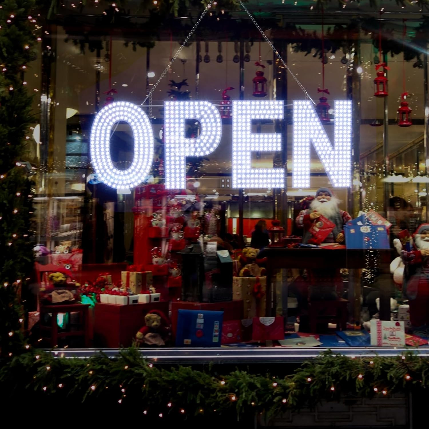 Dimmable 30″x10″ LED Open Sign for Business – Salon, Gym, Cafe, Store, Bar