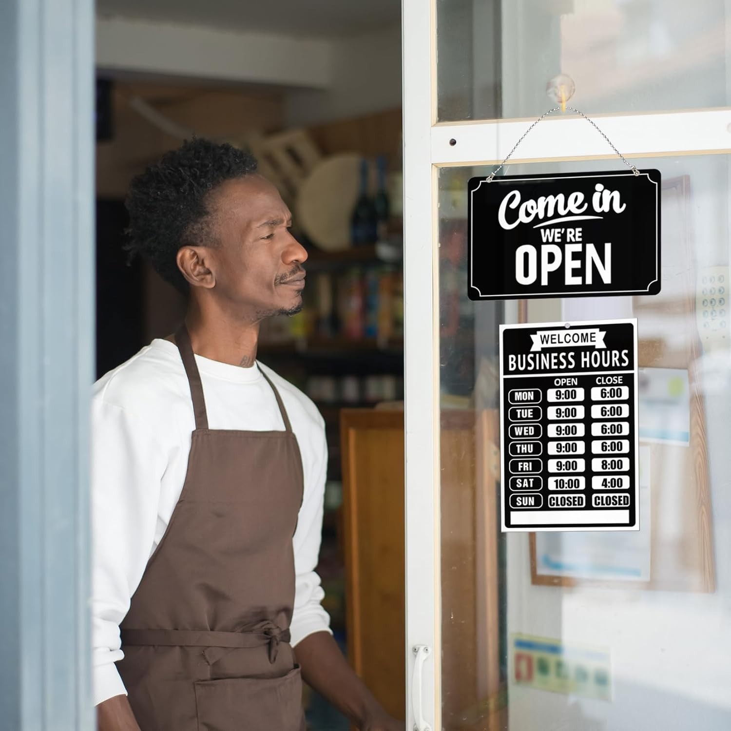 Open Closed Signs Business Hours Sign Set for Window Door Open Signs for Busi…