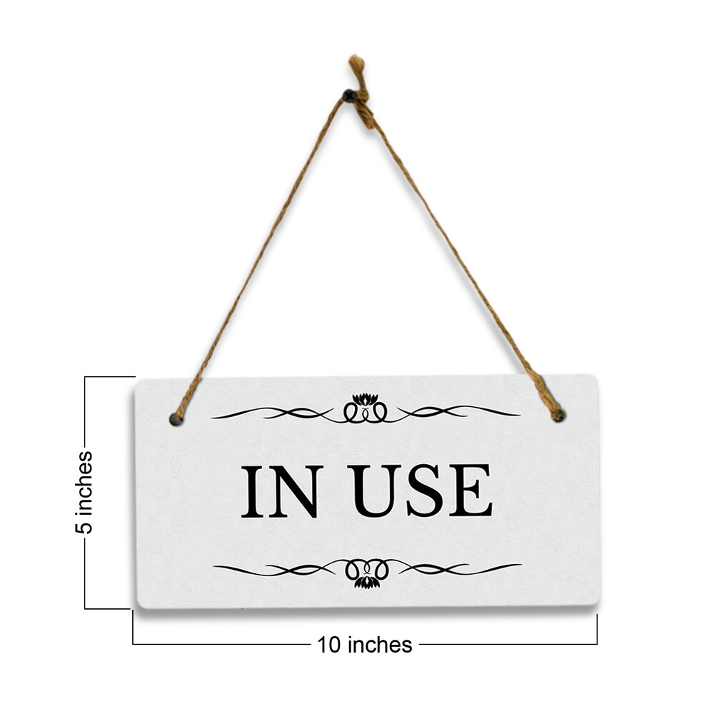In Use 5″ x 10″ Hanging Wall or Door Sign | Rustic Twine | Stylish Business