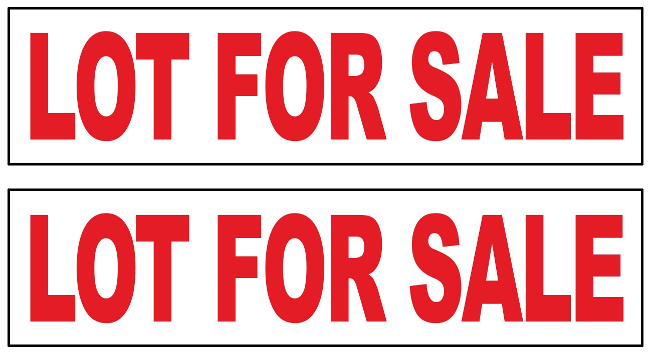 2 Pack 6×24 Inch LOT FOR SALE Real Estate Rider Corrugated Plastic Sign wrb