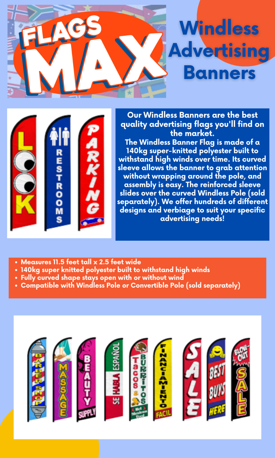 Yes! We Are Open Windless Full Sleeve Feather Advertising Now Open Banner Flag
